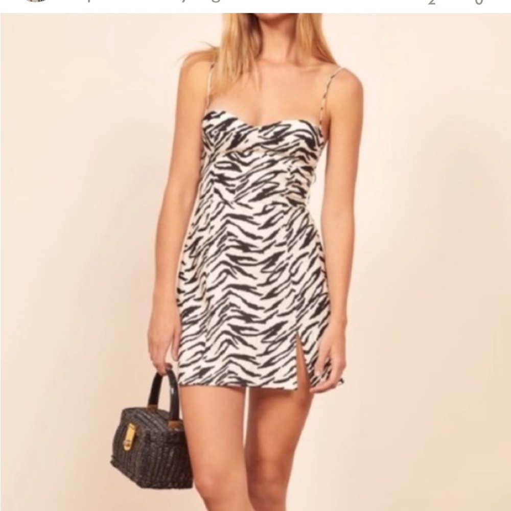 Reformation Starling Zebra Striped Dress - Size 4